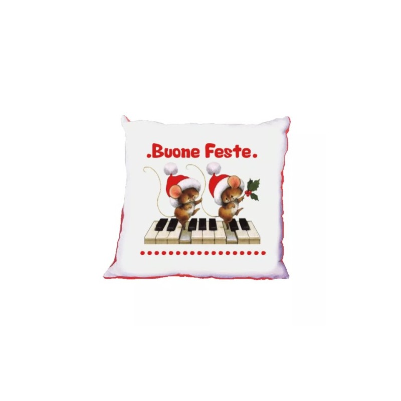 cuscino 40 x 40 cm con scritta buone feste regalo natale uomo donna