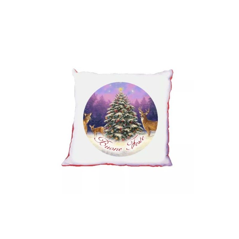 cuscino 40 x 40 cm scritta buone feste albero regalo natale uomo donna