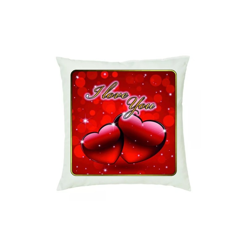cuscino 40 x 40 con scritta i love you idea regalo amore cuori rossi