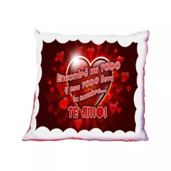 cuscino 40 x 40 con scritta in spagnolo encontre' mi todo.. te amo san valentino