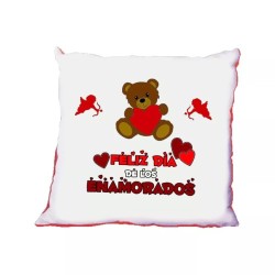 cuscino 40 x 40 con scritta in spagnolo feliz dia de los enamorado san valentino
