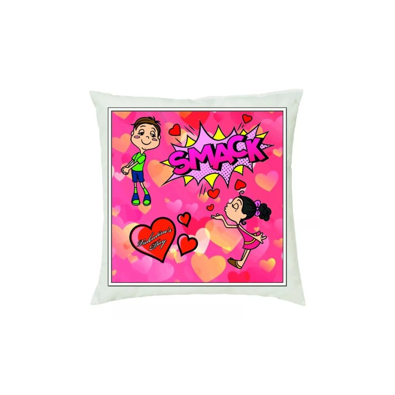 cuscino 40 x 40 con scritta smack valentine's day idea regalo amore cuori