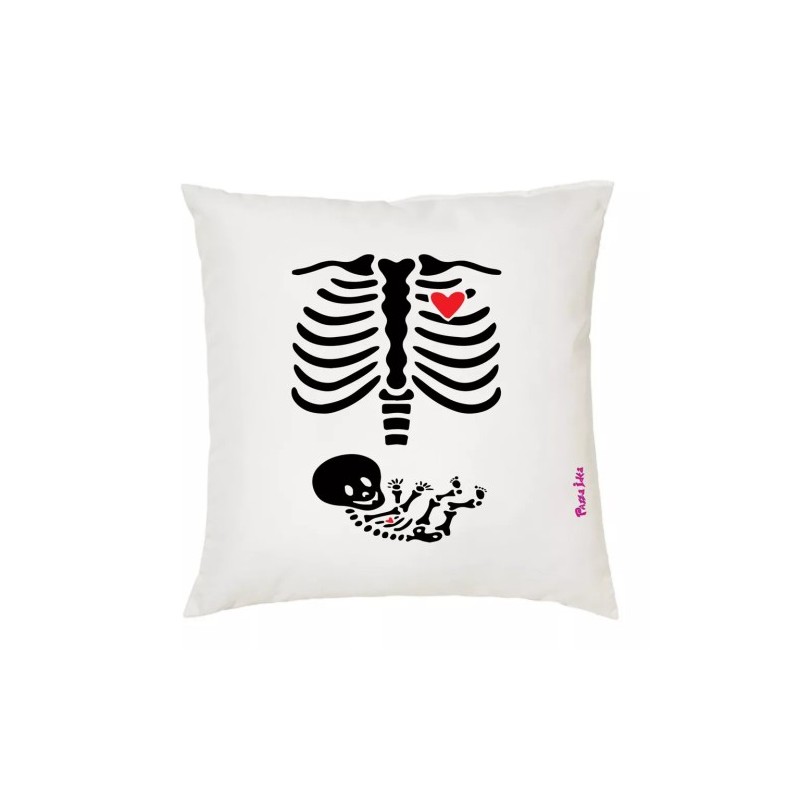 cuscino 40 x 40 disegno costole scheletro cuore halloween idea regalo uomo donna