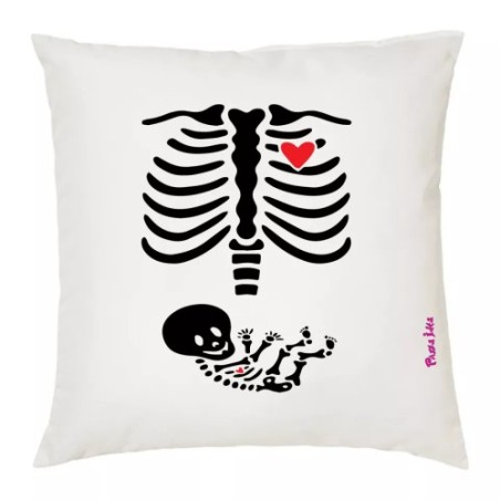 cuscino 40 x 40 disegno costole scheletro cuore halloween idea regalo uomo donna