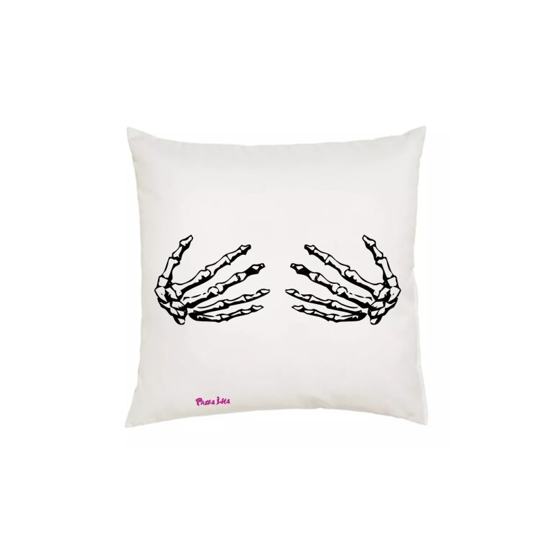 cuscino 40 x 40 disegno mani scheletro halloween idea regalo uomo donna