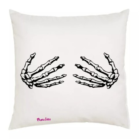 cuscino 40 x 40 disegno mani scheletro halloween idea regalo uomo donna