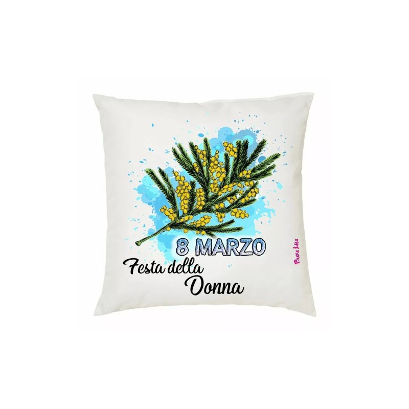 cuscino 40 x 40 scritta 8 marzo festa della donna idea regalo mimosa
