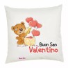 cuscino 40 x 40 scritta buon san valentino festa innamorati uomo donna orsetto