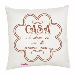 cuscino 40 x 40 scritta casa e dove ci sei tu amore festa innamorati regalo