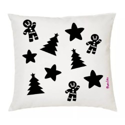 cuscino 40 x 40 scritta con disegno albero di natale stelle idea regalo natale