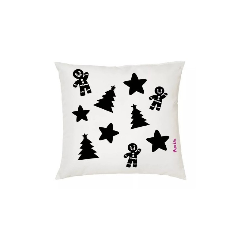 cuscino 40 x 40 scritta con disegno albero di natale stelle idea regalo natale