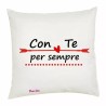 cuscino 40 x 40 scritta con te per sempre festa innamorati regalo cuore