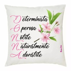 cuscino 40 x 40 scritta donna determinata .. festa della donna idea regalo