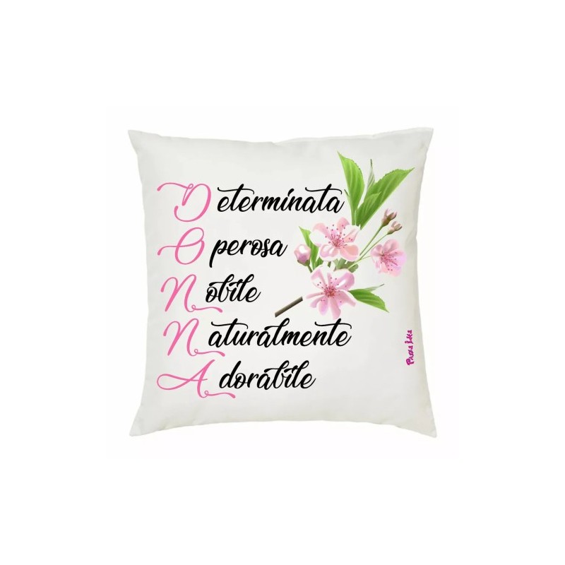 cuscino 40 x 40 scritta donna determinata .. festa della donna idea regalo