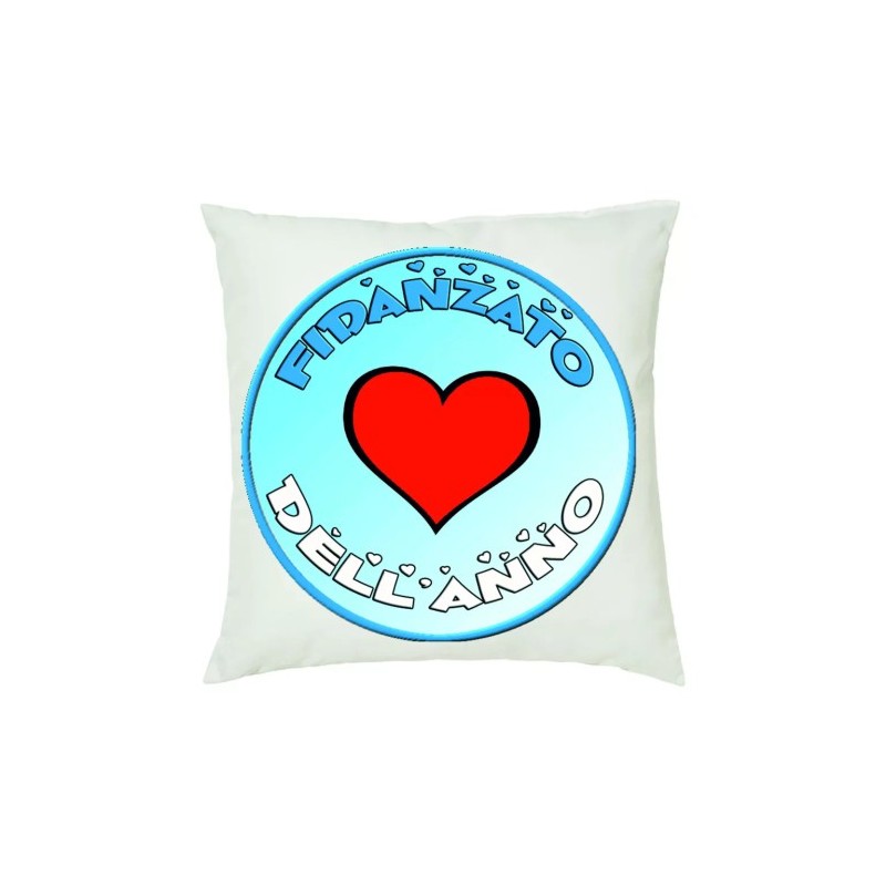 cuscino 40 x 40 scritta fidanzato dell'anno idea regalo amore cuori cuore rosso