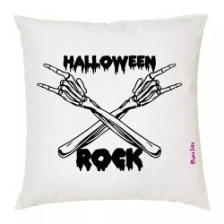 cuscino 40 x 40 scritta halloween rock scheletro regalo uomo donna