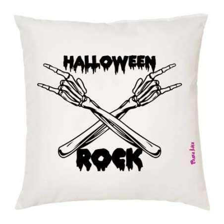 cuscino 40 x 40 scritta halloween rock scheletro regalo uomo donna