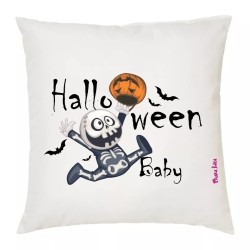cuscino 40 x 40 scritta halloween scheletro zucca idea regalo uomo donna