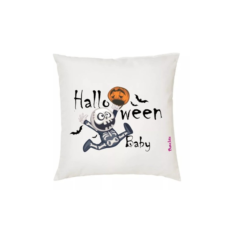 cuscino 40 x 40 scritta halloween scheletro zucca idea regalo uomo donna