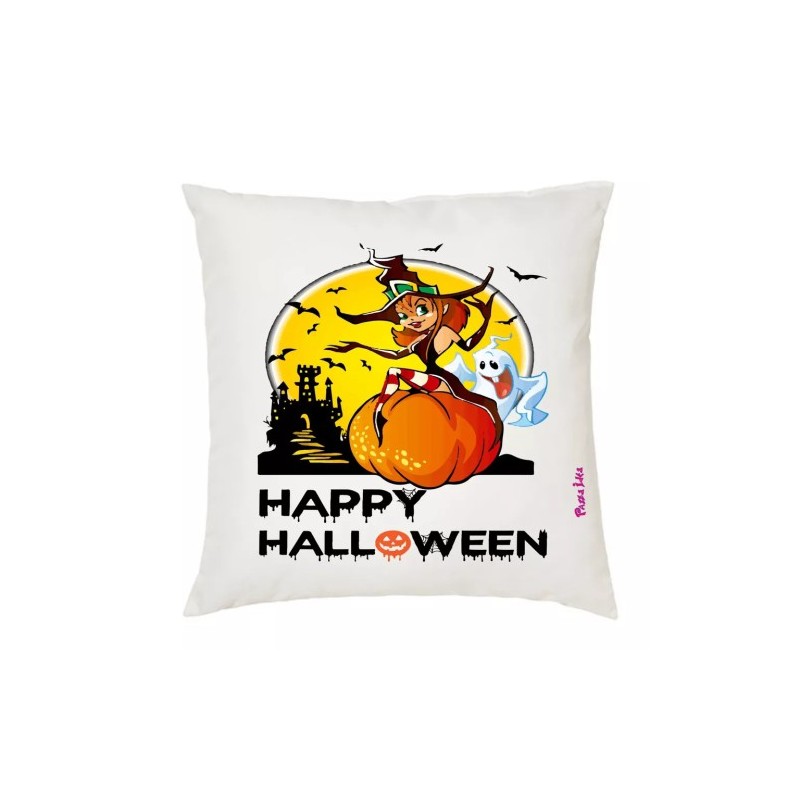 cuscino 40 x 40 scritta happy halloween idea regalo uomo donna