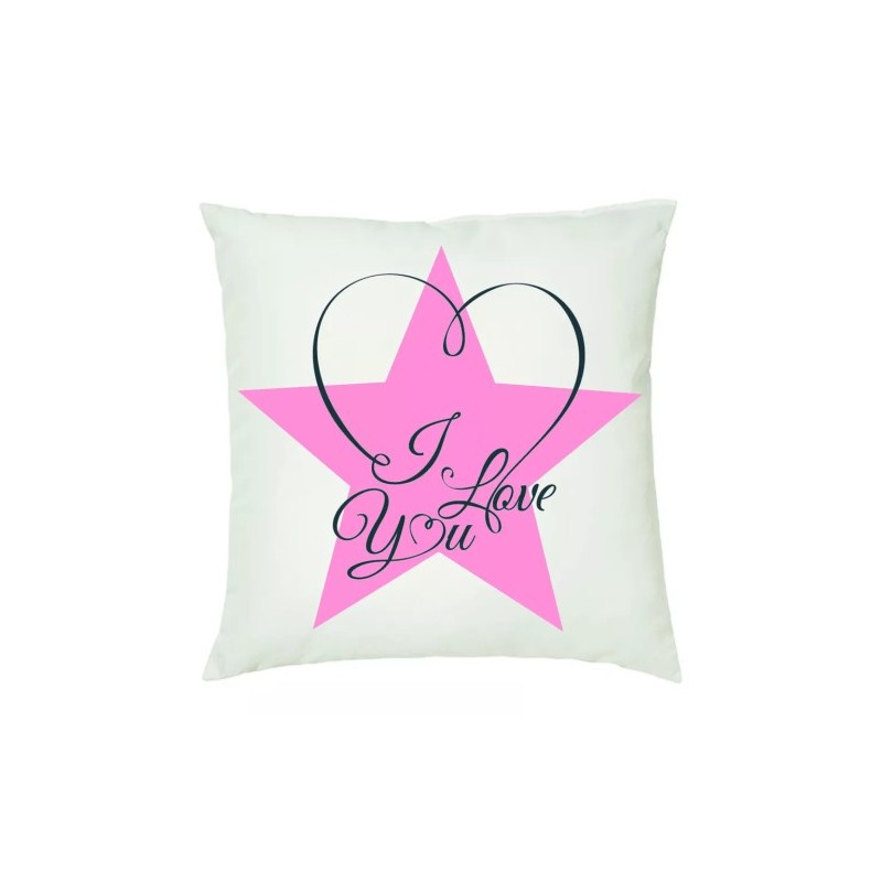 cuscino 40 x 40 scritta i love you ti amo stella rosa idea regalo amore