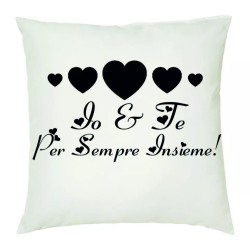 cuscino 40 x 40 scritta io e te per sempre insieme idea regalo san valentino