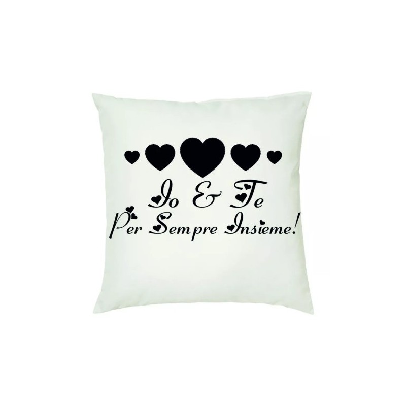 cuscino 40 x 40 scritta io e te per sempre insieme idea regalo san valentino