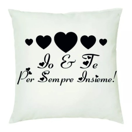 cuscino 40 x 40 scritta io e te per sempre insieme idea regalo san valentino