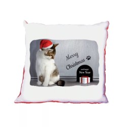 cuscino 40 x 40 scritta merry christmas gatto regalo natale uomo donna