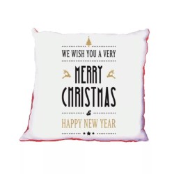 cuscino 40 x 40 scritta merry christmas happy new year regalo natale uomo donna