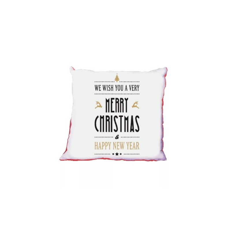 cuscino 40 x 40 scritta merry christmas happy new year regalo natale uomo donna