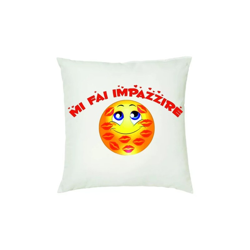 cuscino 40 x 40 scritta mi fai impazzire smile baci idea regalo san valentino