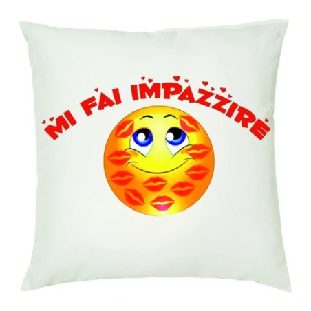 cuscino 40 x 40 scritta mi fai impazzire smile baci idea regalo san valentino