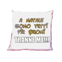 cuscino 40 x 40 scritta natale tutti buoni tranne me regalo natale uomo donna