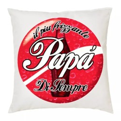 cuscino 40 x 40 scritta piu' frizzante papà idea regalo festa papa' compleanno