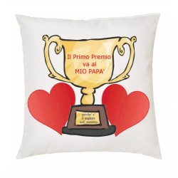 cuscino 40 x 40 scritta primo premio al papà idea regalo festa papa' compleanno