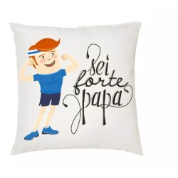 cuscino 40 x 40 scritta sei forte papà idea regalo festa papa' compleanno