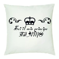 cuscino 40 x 40 scritta sei il mio principe ti amo idea regalo san valentino