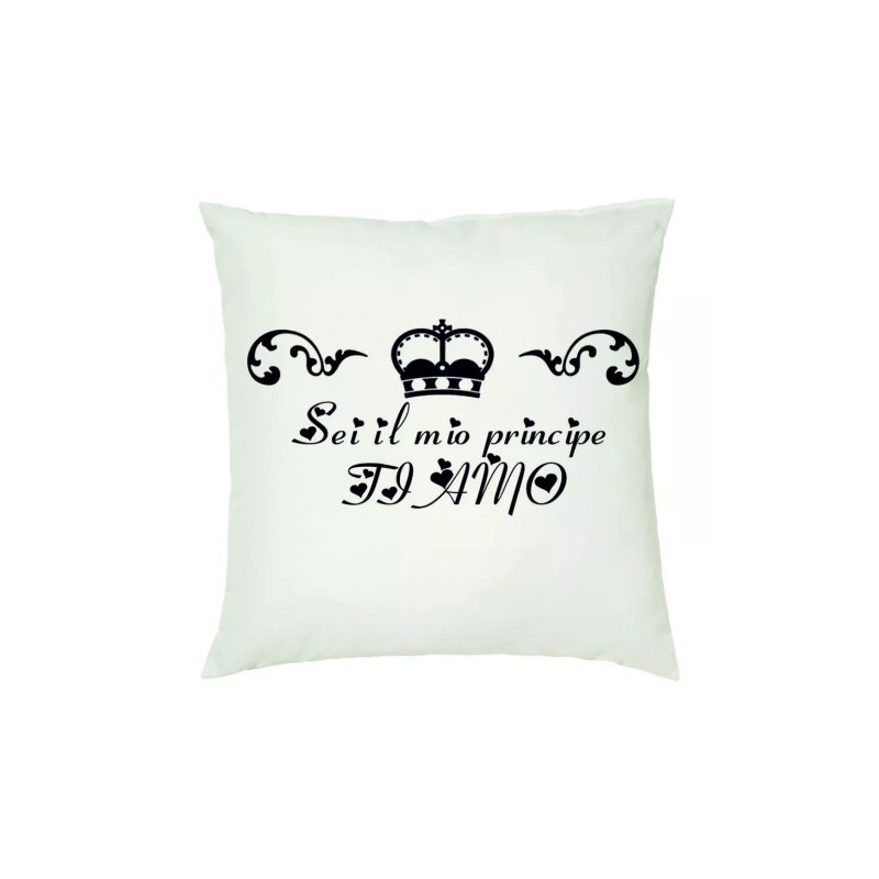 cuscino 40 x 40 scritta sei il mio principe ti amo idea regalo san valentino
