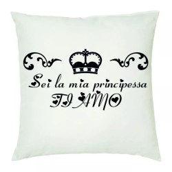 cuscino 40 x 40 scritta sei la mia principessa ti amo idea regalo san valentino