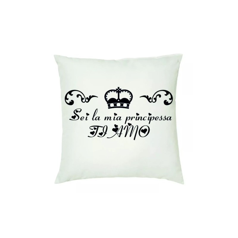 cuscino 40 x 40 scritta sei la mia principessa ti amo idea regalo san valentino