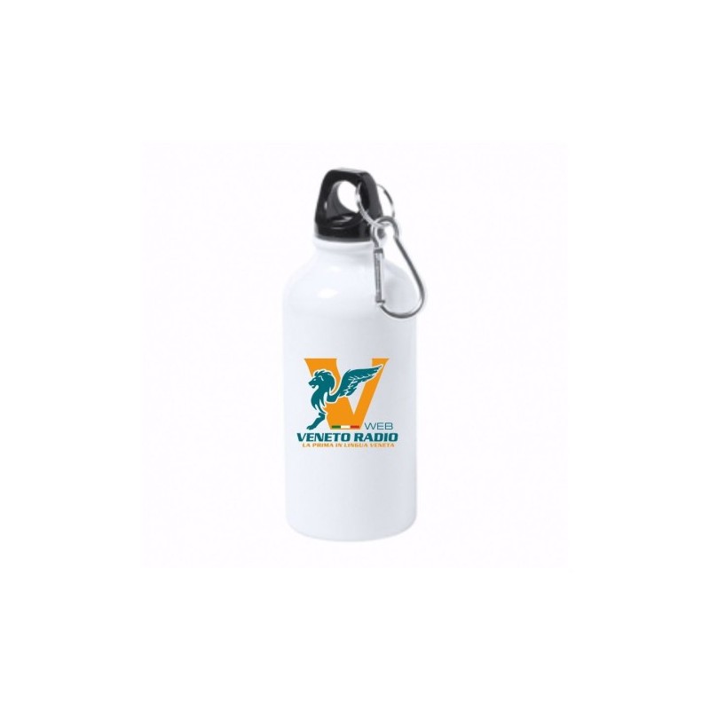 borraccia bottiglia alluminio 500 ml scritta logo veneto radio gadget