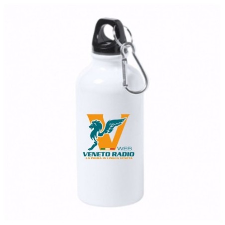 borraccia bottiglia alluminio 500 ml scritta logo veneto radio gadget