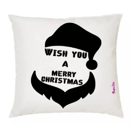 cuscino 40 x 40 scritta wish you a merry christmas idea regalo natale