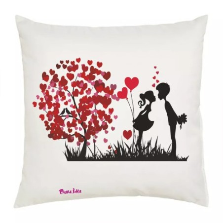 cuscino 40x40 disegno albero vita cuore festa innamorati regalo amore uomo donna