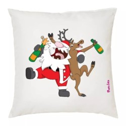 cuscino 40x40 disegno babbo natale e renna idea regalo simpatica per natale