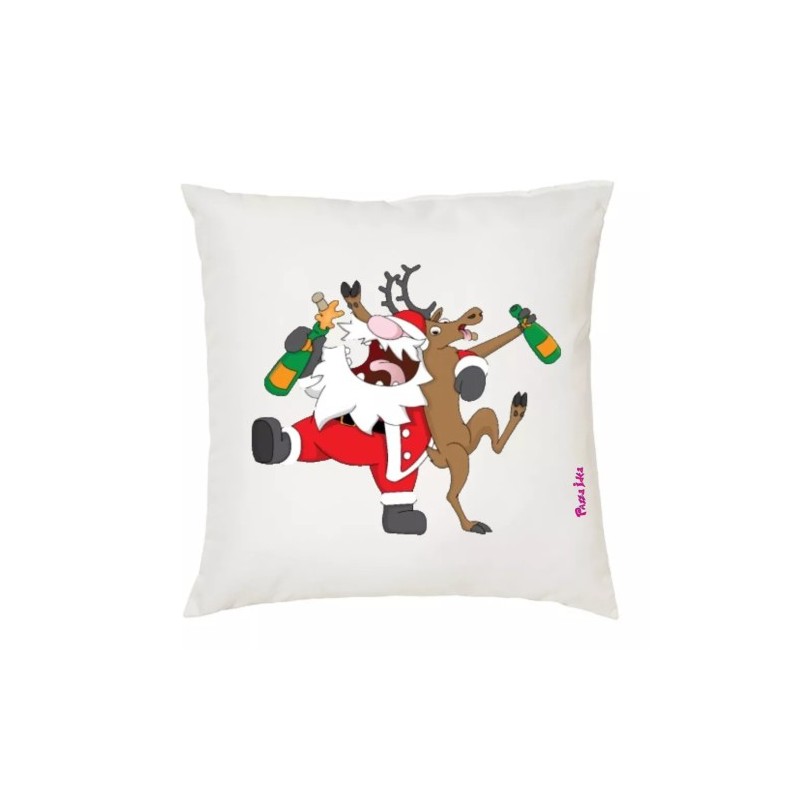 cuscino 40x40 disegno babbo natale e renna idea regalo simpatica per natale