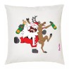 cuscino 40x40 disegno babbo natale e renna idea regalo simpatica per natale