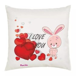 cuscino 40x40 disegno coniglietto cuore festa innamorati regalo amore i love you