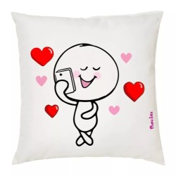 cuscino 40x40 disegno cuore cuori idea regalo festa innamorati uomo donna